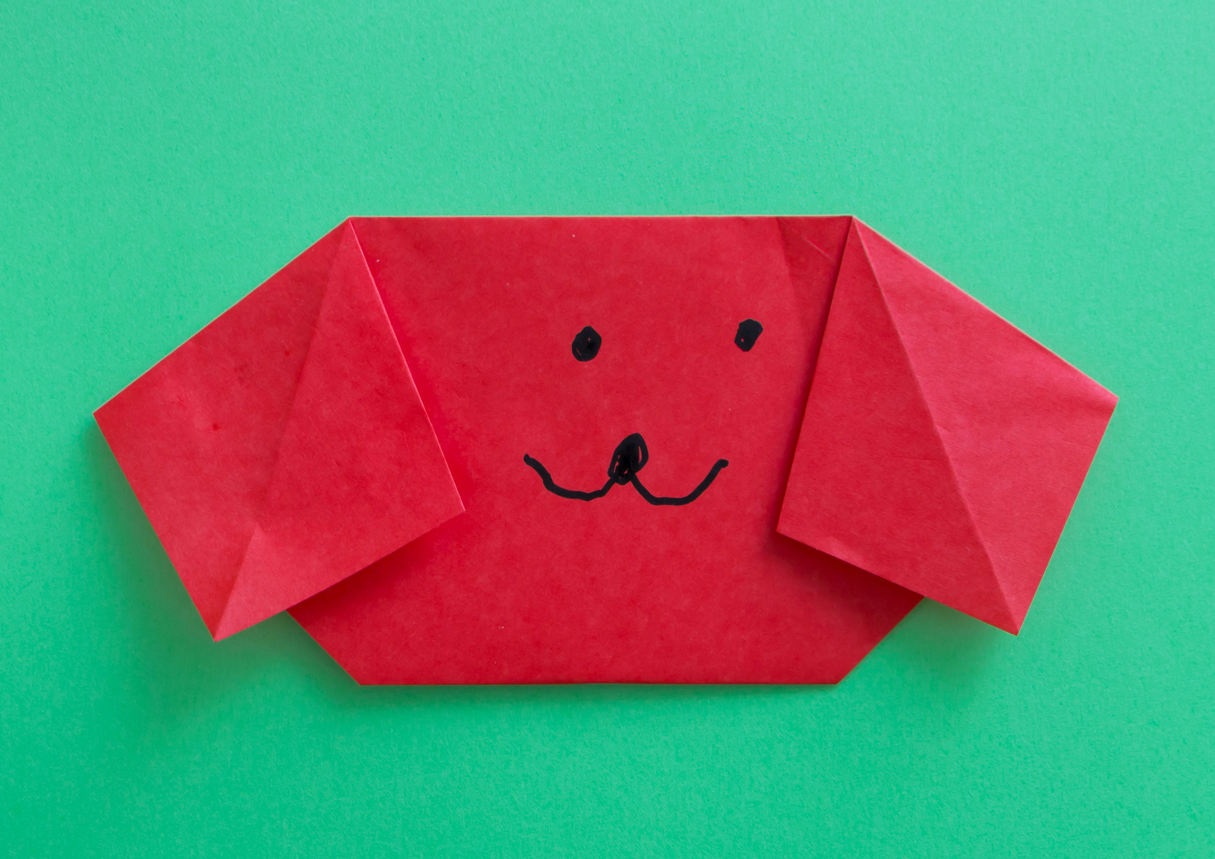 小さな子でも簡単 図解で簡単折り紙 犬のかお の折り方 ２
